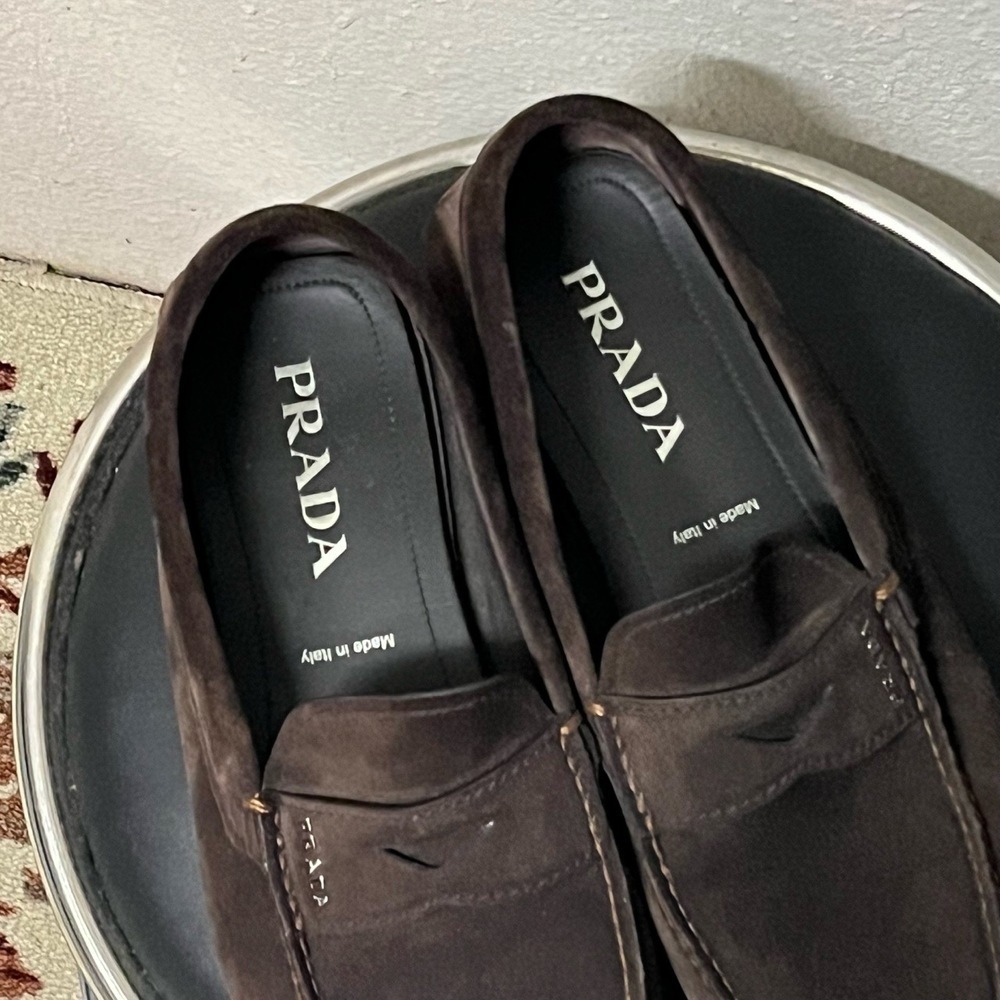Prada Mens Penny Loafers Moccasins Business Leather Shoes 2DD158 UK 7.5 US 8.5 - Picture 4 of 16